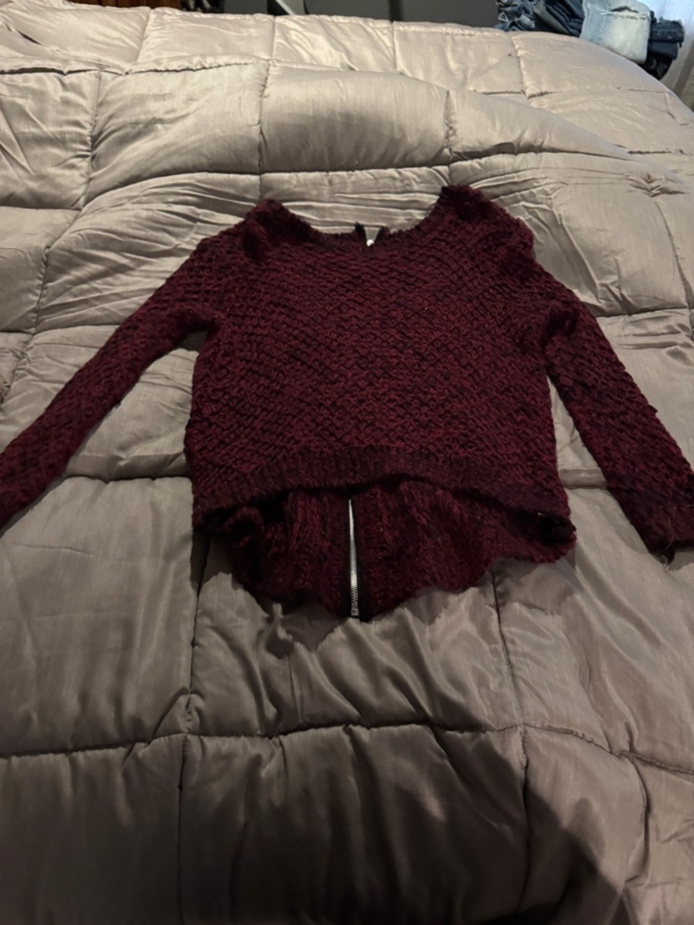 Cozy Women's Burgundy Knit Sweater
